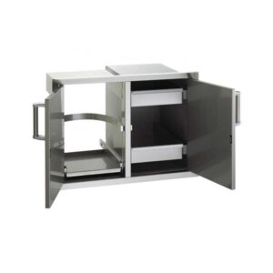 DOUBLE DOORS WITH TRASH TRAY DUAL DRAWERS